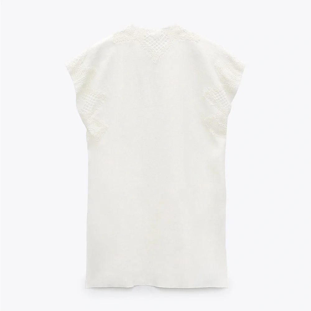 LACE TRIM LINEN TOP & PANTS LIMITED EDITION SIZE‎ L- REF. 7953/936 & 3239/936